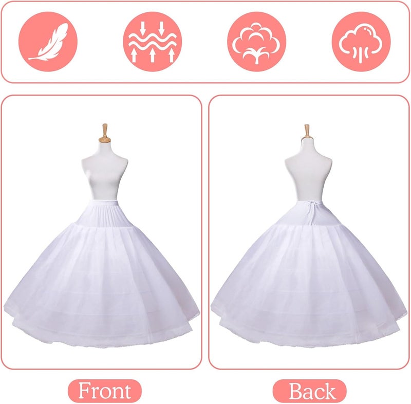 SHEJIZE Women’s Petticoat Skirt Crinoline for Girls Hoop Skirt Petticoat Underskirt Half Slips - Image 3